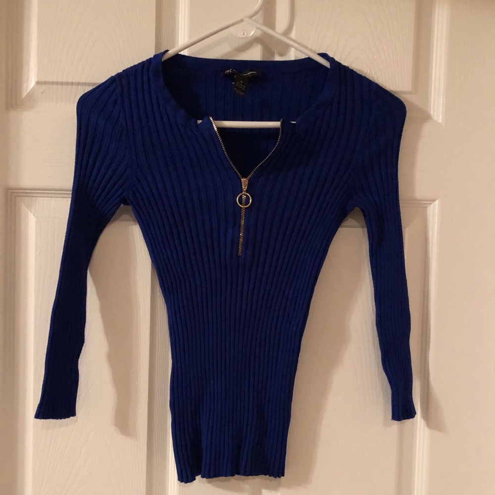 Royal Blue Ribbed Top